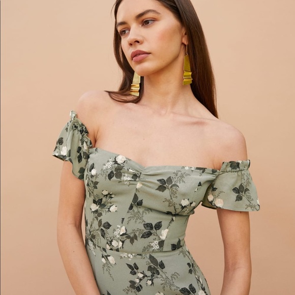 Reformation Butterfly Dress Verde- sold out and like new - Picture 6 of 8
